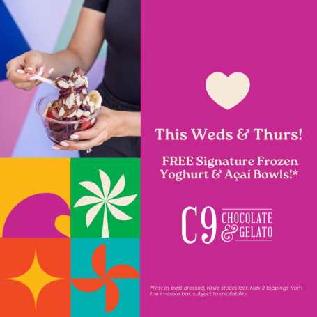 FREE SIGNATURE FROZEN YOGURT & AÇAI BOWLS C9 Chocolate & Gelato Townsville